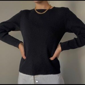 black ribbed long sleeve shirt